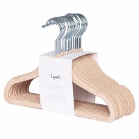 Little Pea_3 Sprouts παιδικές κρεμάστρες από βελούδο (σετ 15τμχ)_Hazelnut_1_15pk6